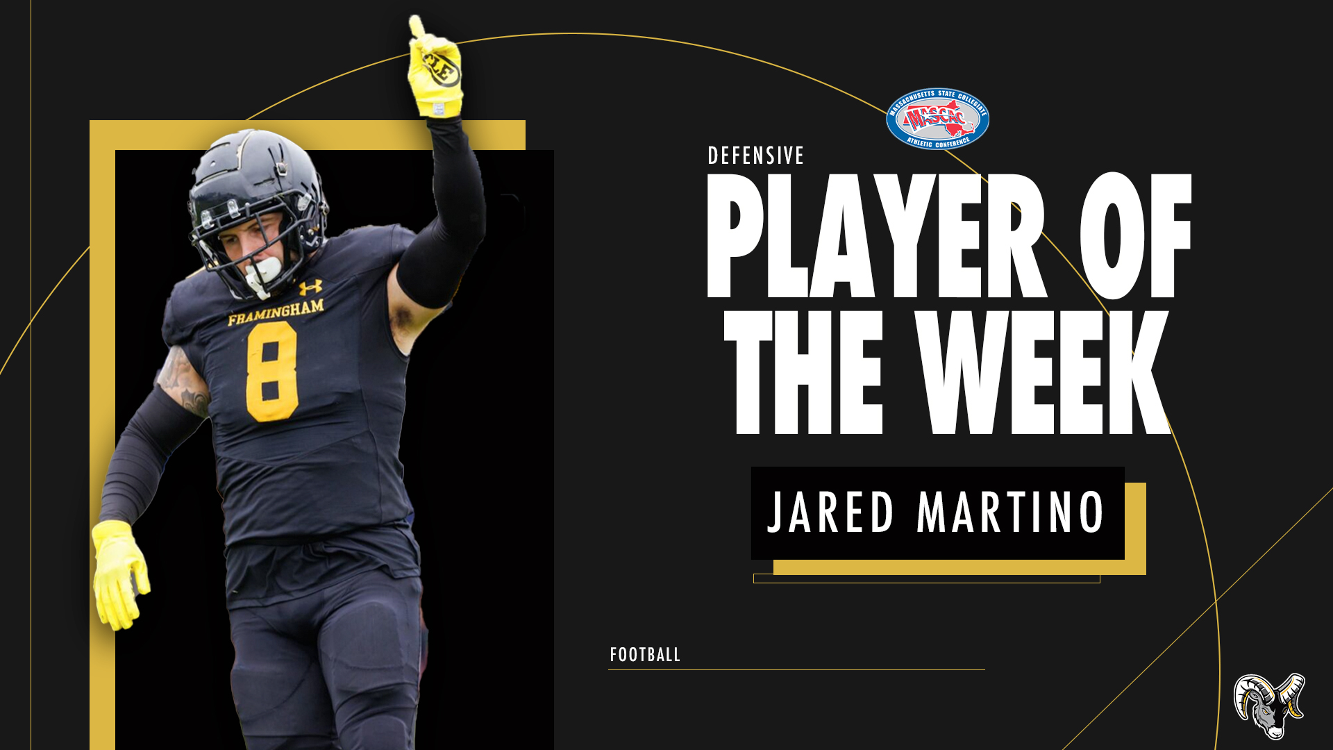 Monteiro and Martino Earn MASCAC Football Weekly Honors
