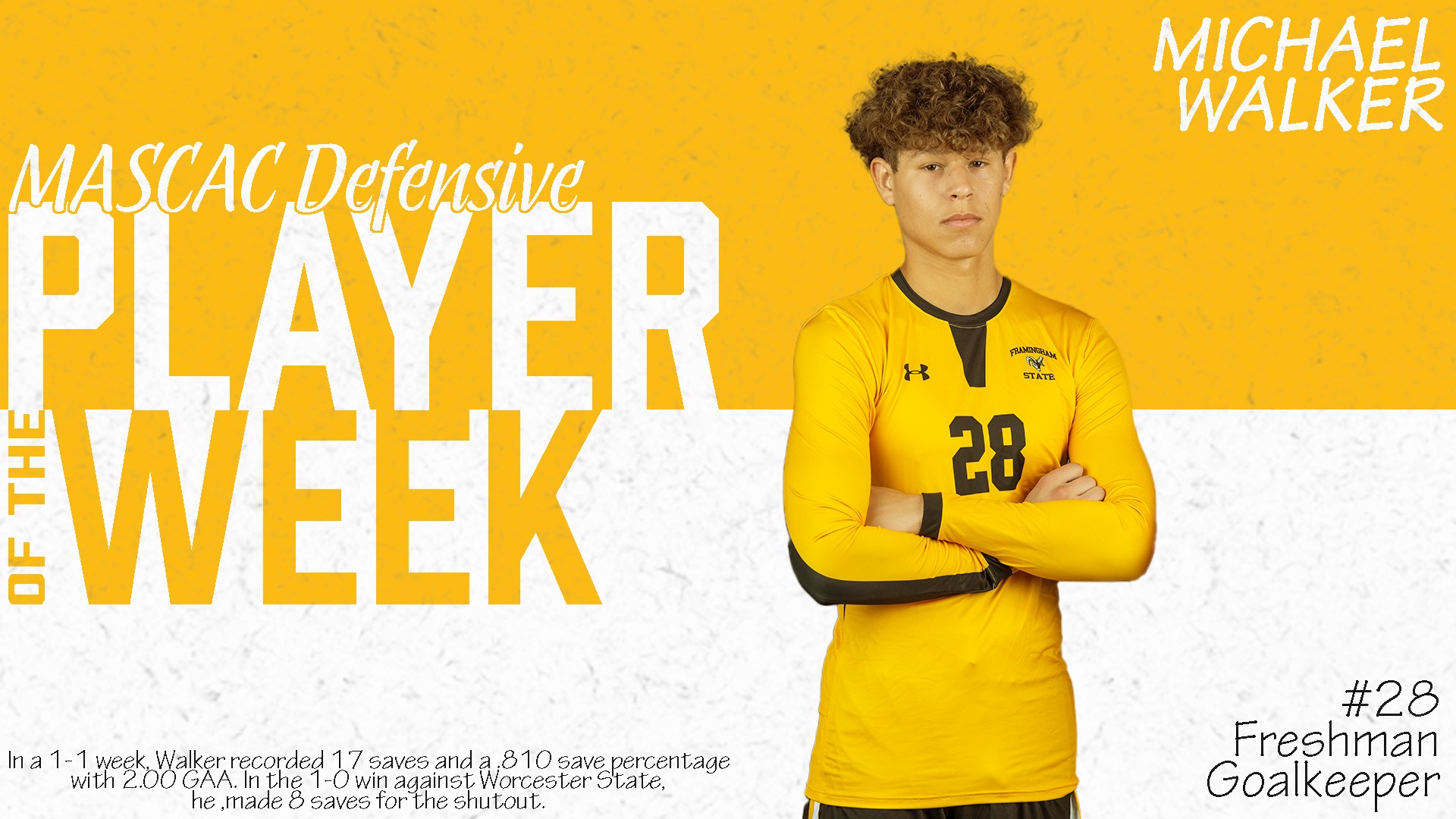 Holt & Walker Earn MASCAC Men&rsquo;s Soccer Weekly Honors