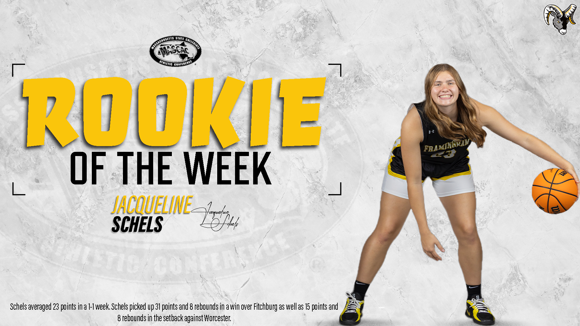 Schels Named MASCAC Women's Basketball Rookie of the Week