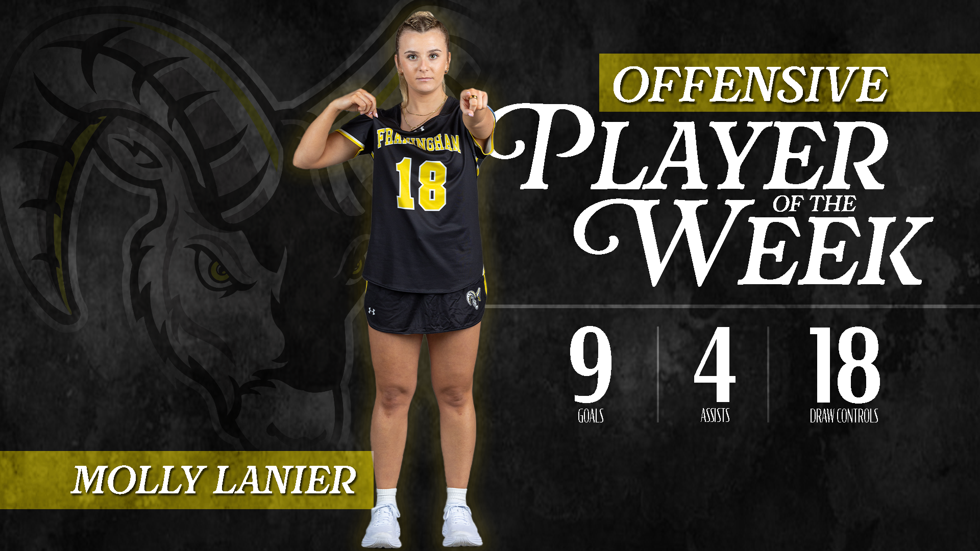 Lanier Named MASCAC Women&rsquo;s Lacrosse Offensive Player of the Week